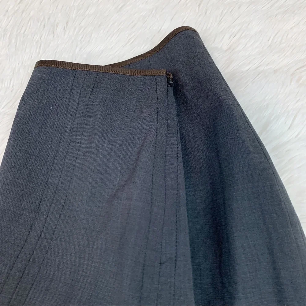 Paul Smith Blue Wool pleated slit knee length Skirt‎ straight pencil